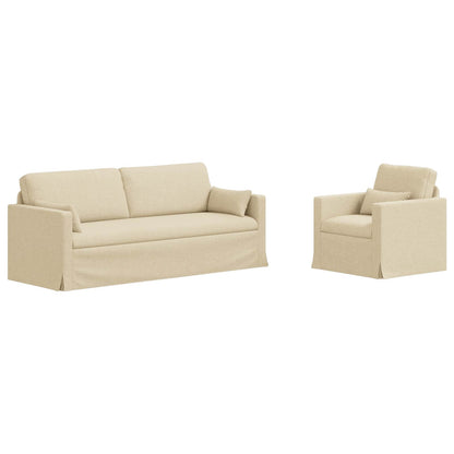 Set di divani 2 pcs Crema 198 x 78 x 80 cm Tessuto | homemem39