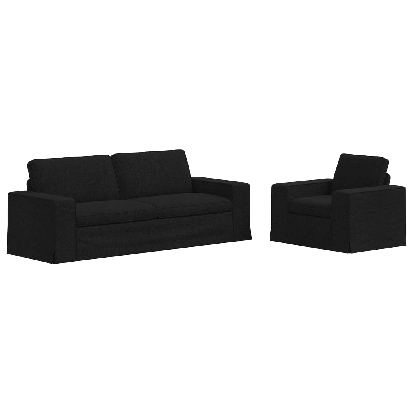 Set di divani 2 pcs Nero 222 x 80 x 82 cm Tessuto