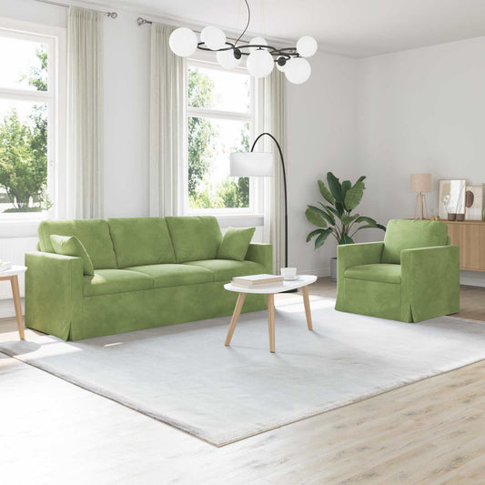 Set di divani 2 pcs Verde chiaro 198 x 78 x 80 cm Velluto | homemem39
