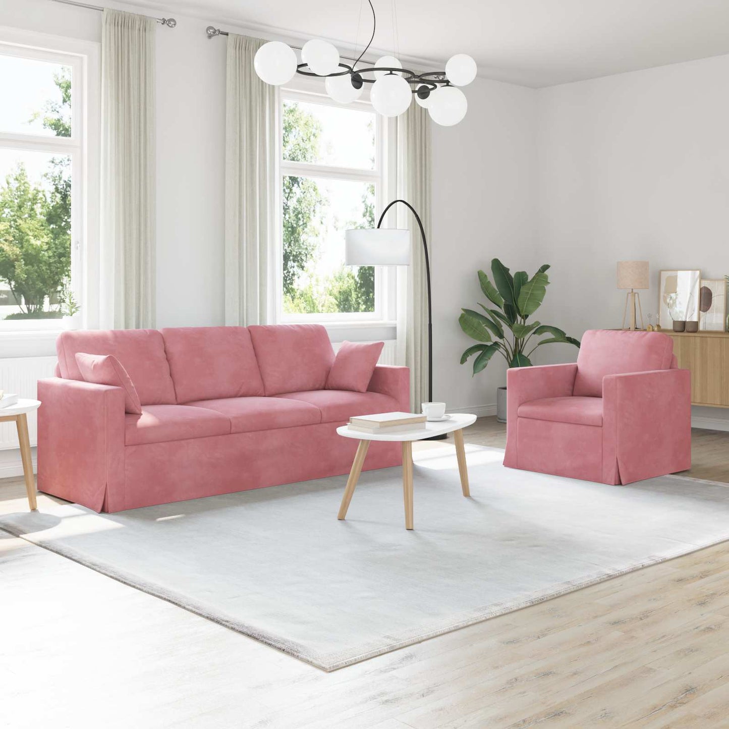 Set di divani 2 pcs Rosa 198 x 78 x 80 cm Velluto | homemem39