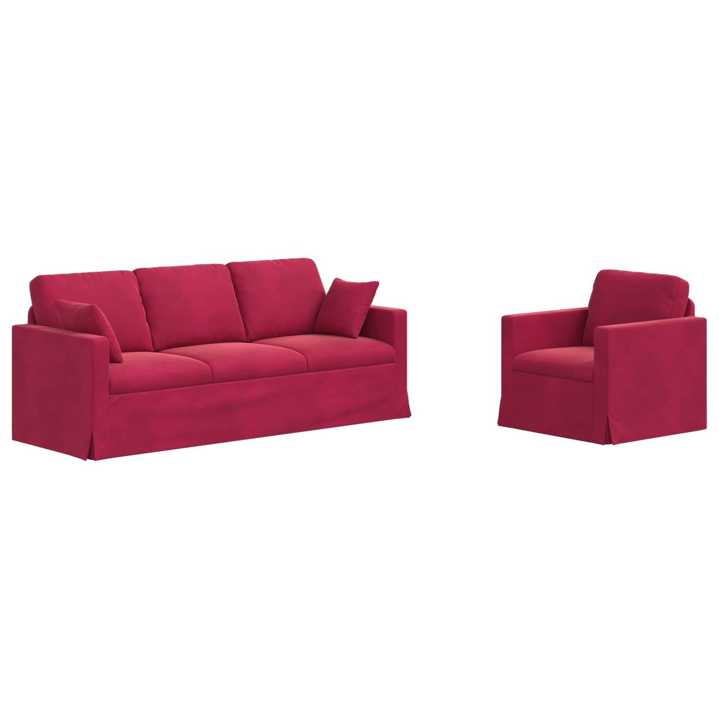 Set di divani 2 pcs Rosso Vino 198 x 78 x 80 cm Velluto | homemem39