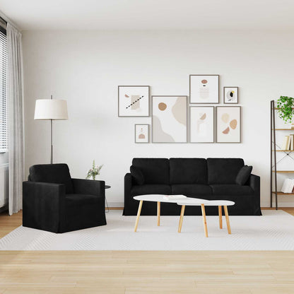Set di divani 2 pcs Nero 198 x 78 x 80 cm Velluto | homemem39