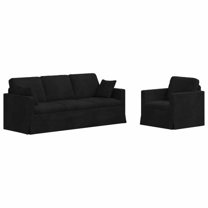 Set di divani 2 pcs Nero 198 x 78 x 80 cm Velluto | homemem39