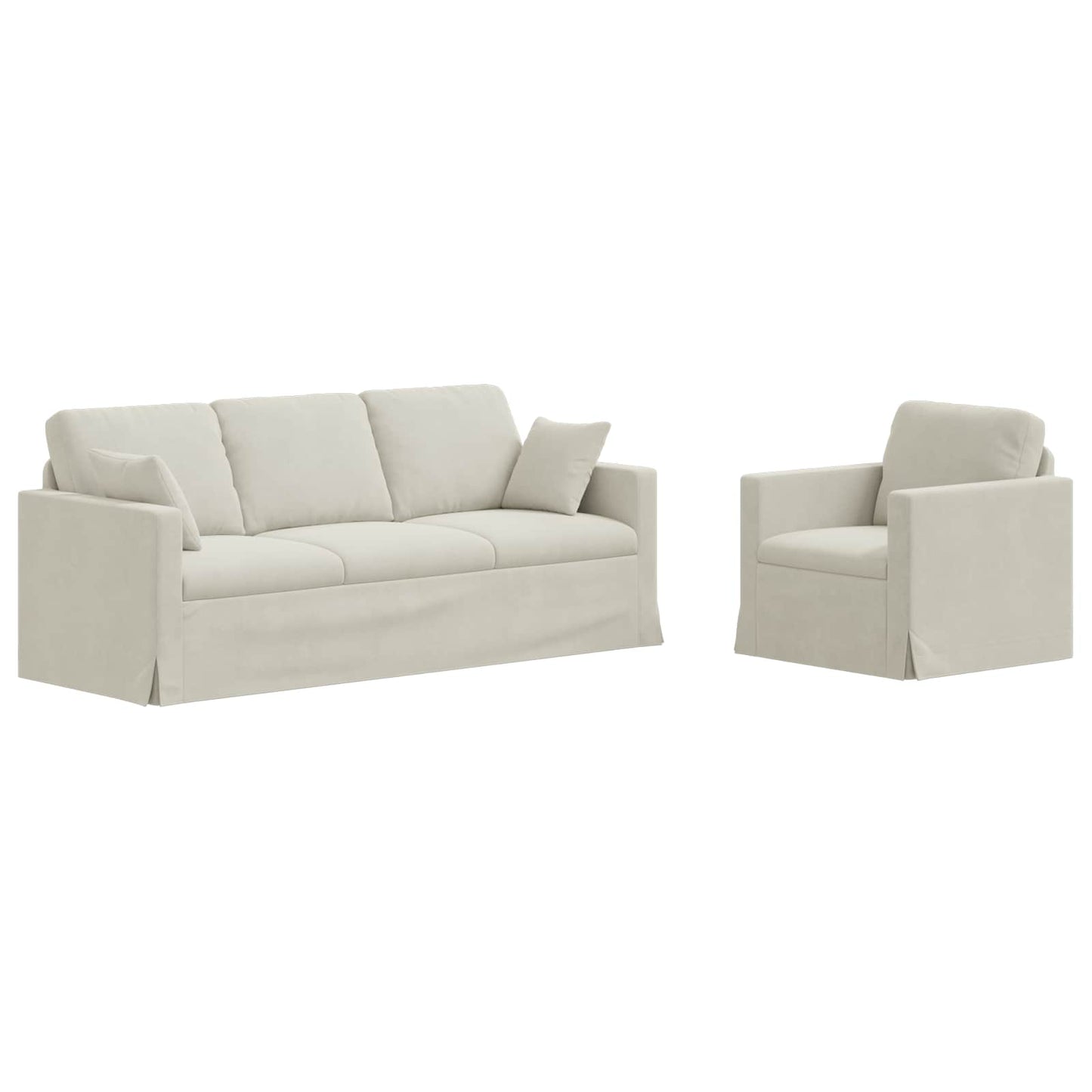 Set di divani 2 pcs Crema 198 x 78 x 80 cm Velluto | homemem39
