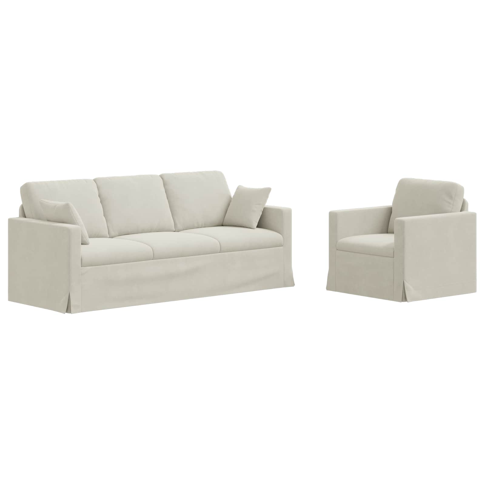 Set di divani 2 pcs Crema 198 x 78 x 80 cm Velluto | homemem39
