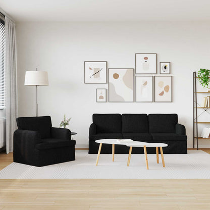 Set di divani 2 pcs Nero 201 x 80 x 85 cm Tessuto