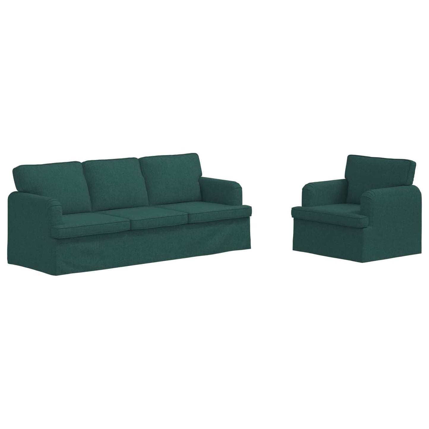 Set di divani 2 pcs Verde Scuro 201 x 80 x 85 cm Tessuto
