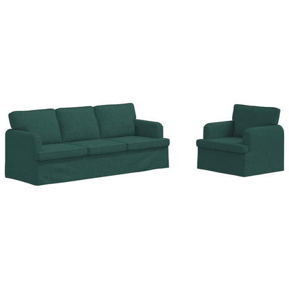 Set di divani 2 pcs Verde Scuro 201 x 80 x 85 cm Tessuto