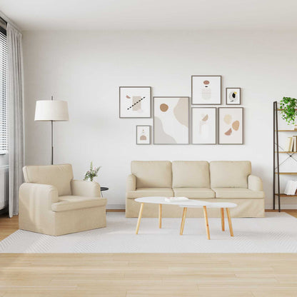 Set di divani 2 pcs Crema 201 x 80 x 85 cm Tessuto | homemem39