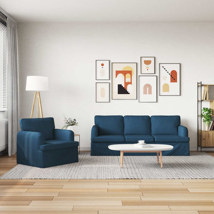 Set di divani 2 pcs Blu 201 x 80 x 85 cm Tessuto | homemem39