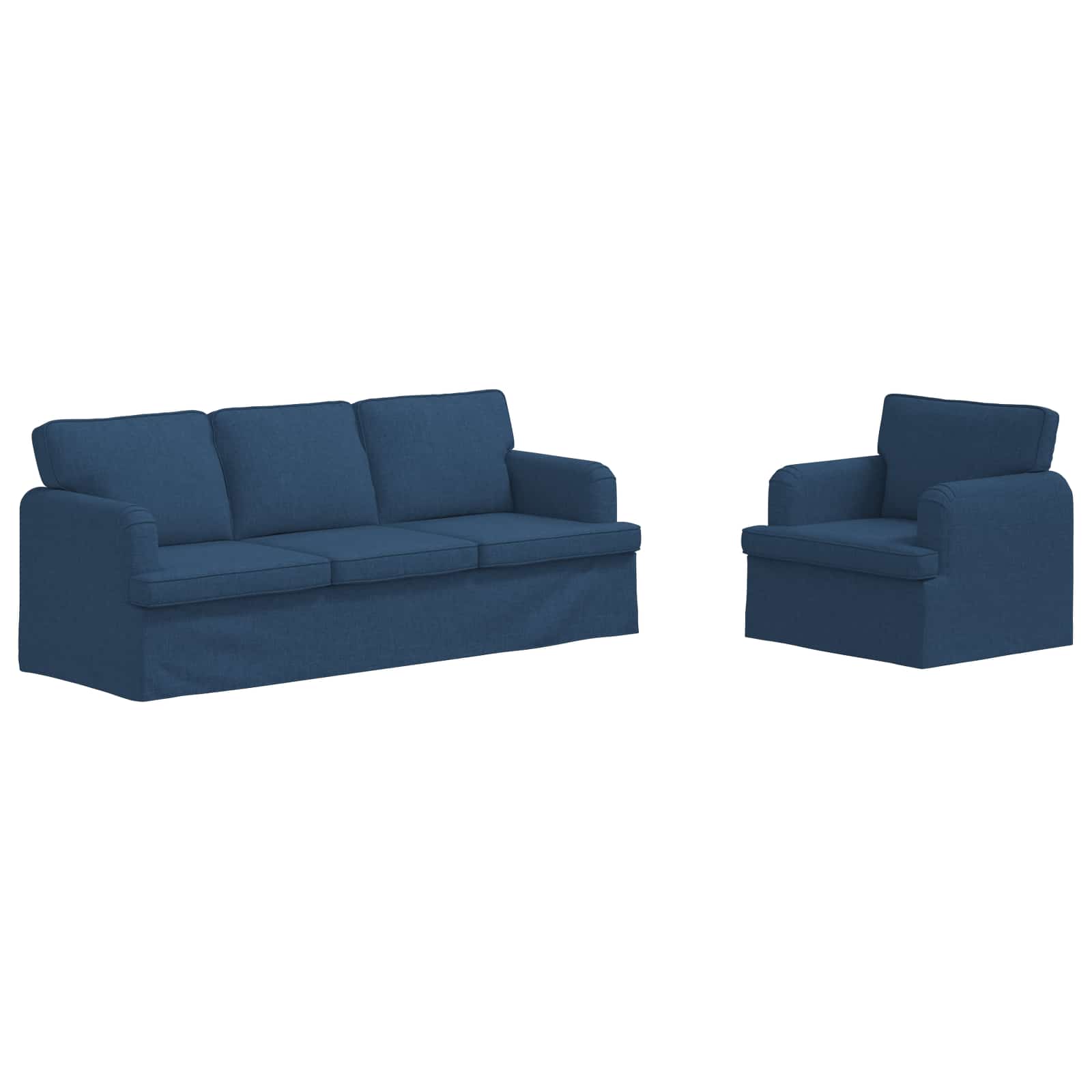 Set di divani 2 pcs Blu 201 x 80 x 85 cm Tessuto | homemem39