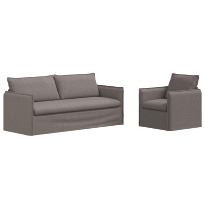 Set di divani 2 pcs Tortora 196 x 82 x 85 cm Tessuto | homemem39