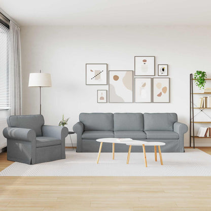 Set di divani 2 pcs Grigio chiaro 245 x 82 x 80 cm Tessuto