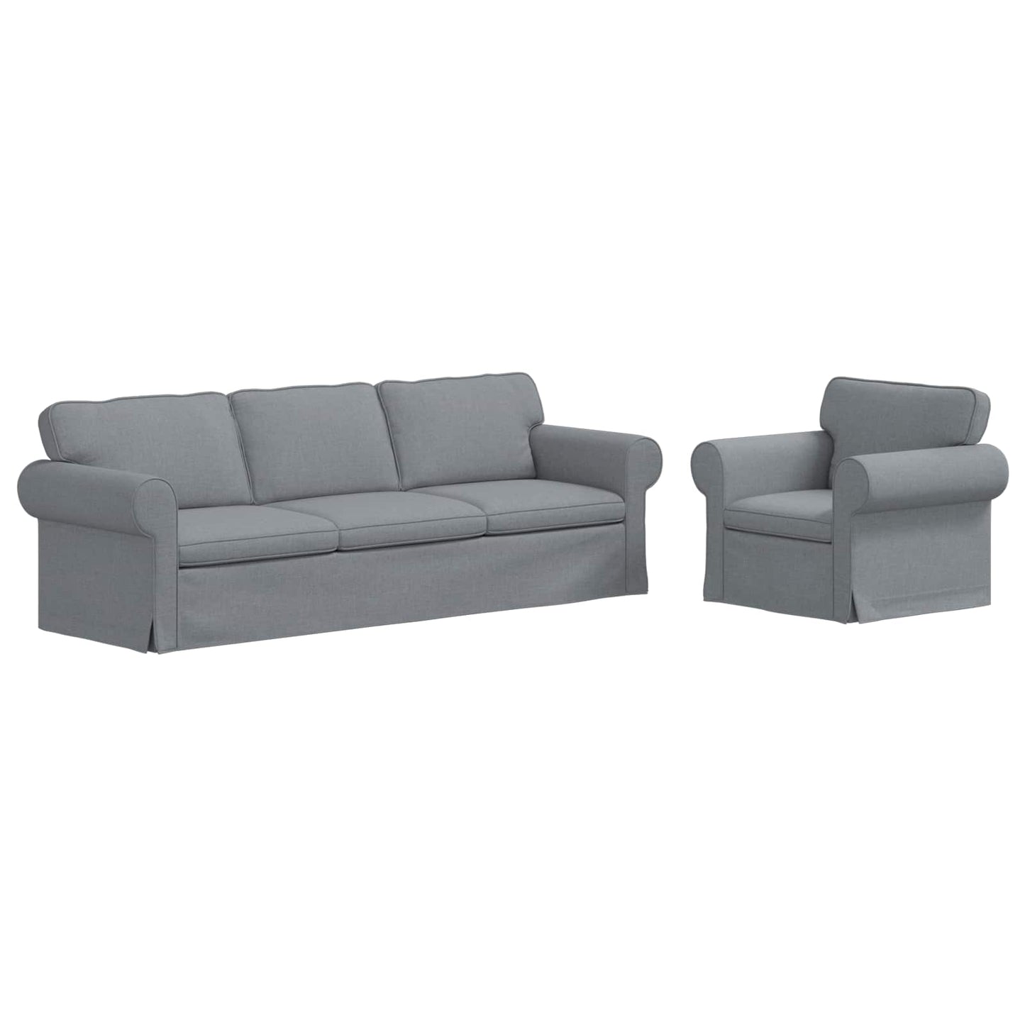 Set di divani 2 pcs Grigio chiaro 245 x 82 x 80 cm Tessuto | homemem39