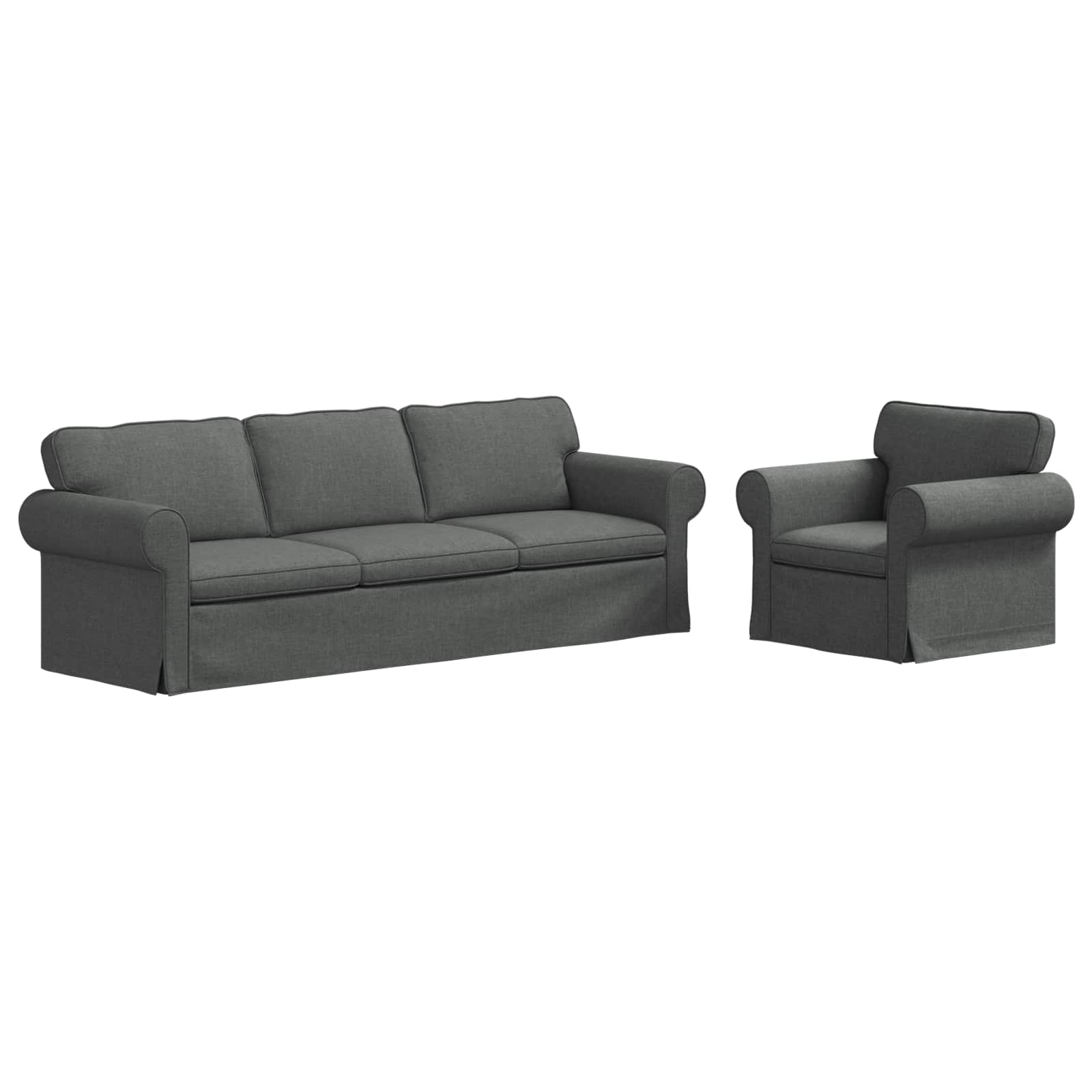 Set di divani 2 pcs Grigio scuro 245 x 82 x 80 cm Tessuto | homemem39