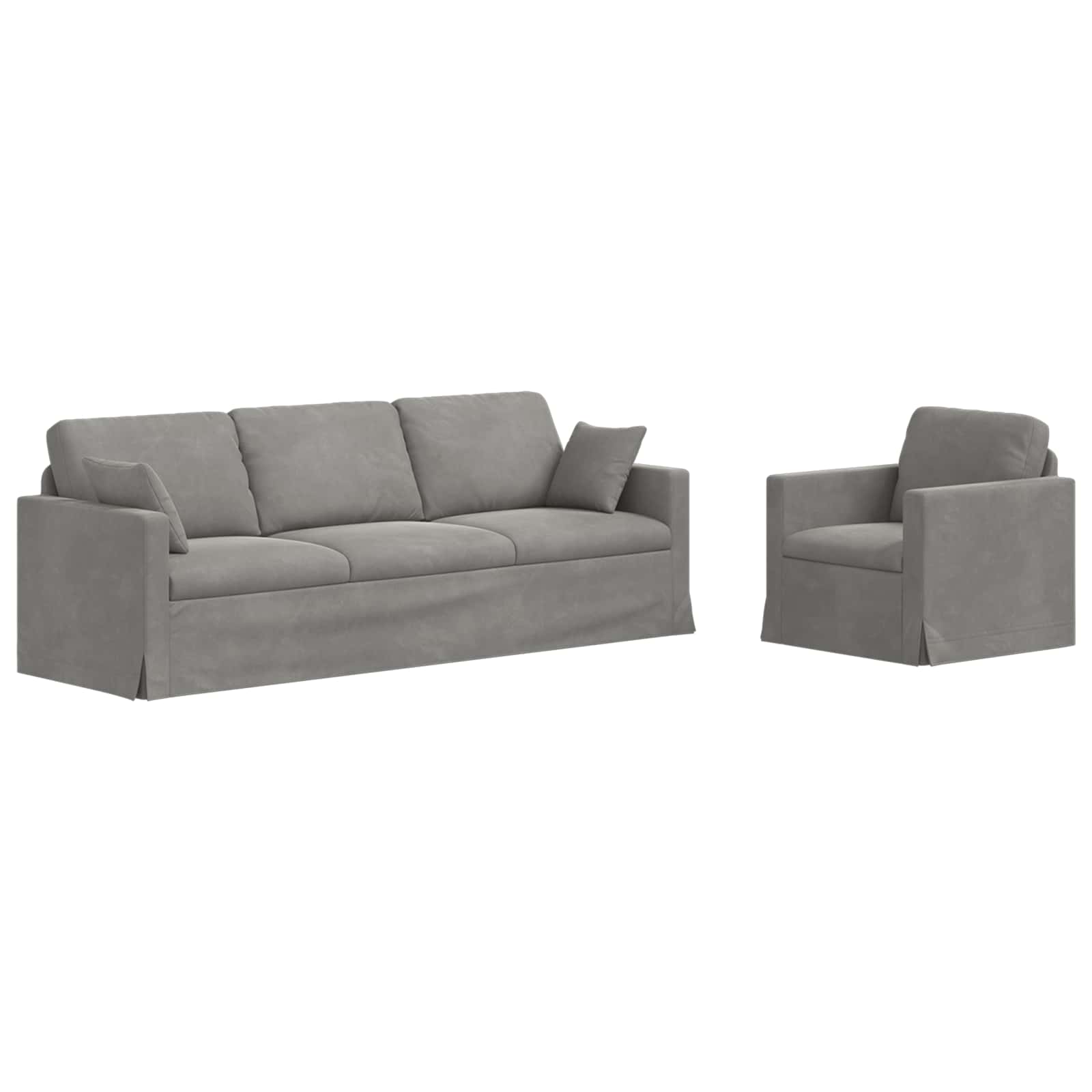 Set di divani 2 pcs Grigio chiaro 228 x 78 x 80 cm Velluto | homemem39