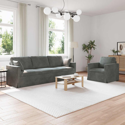 Set di divani 2 pcs Grigio scuro 228 x 78 x 80 cm Velluto | homemem39