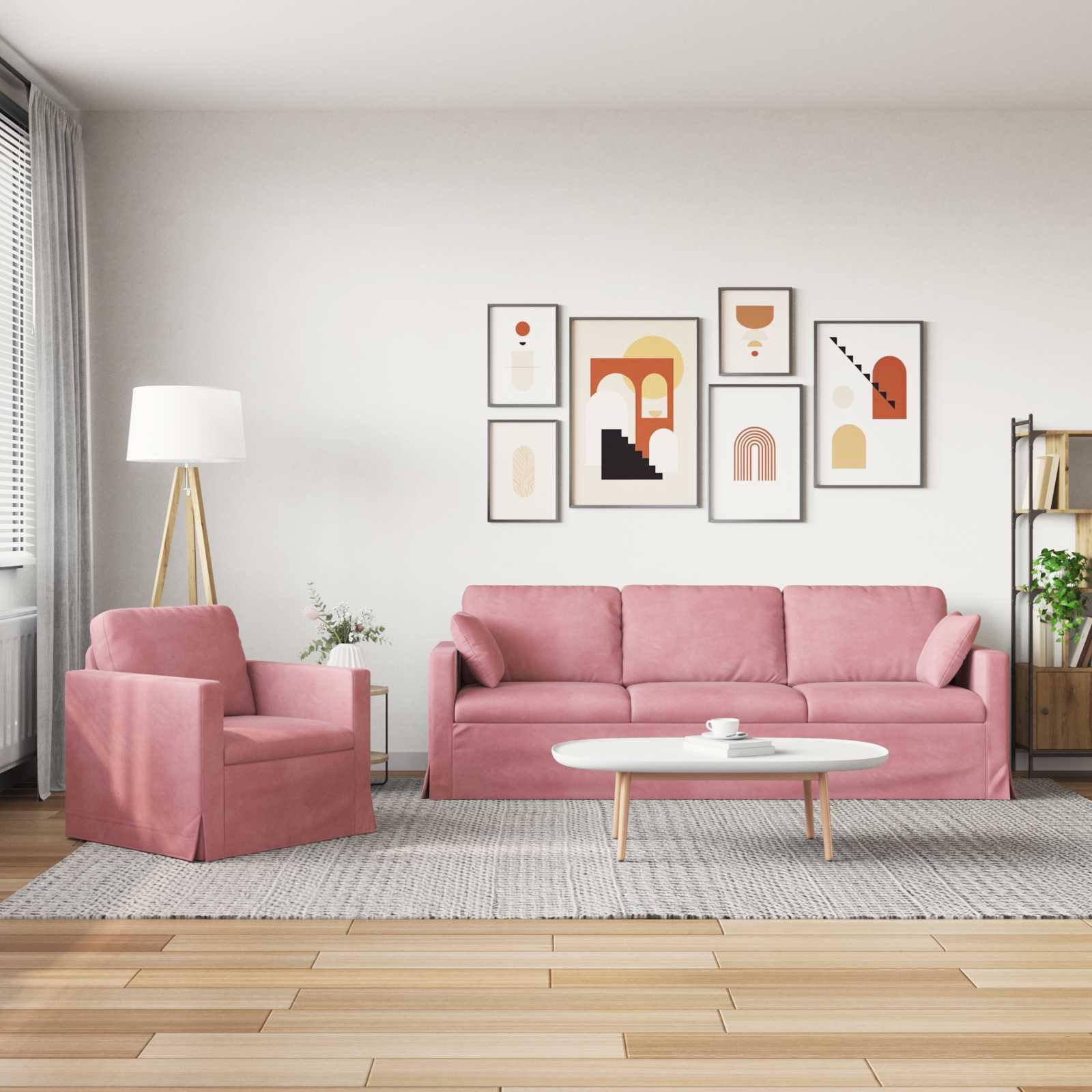 Set di divani 2 pcs Rosa 228 x 78 x 80 cm Velluto | homemem39