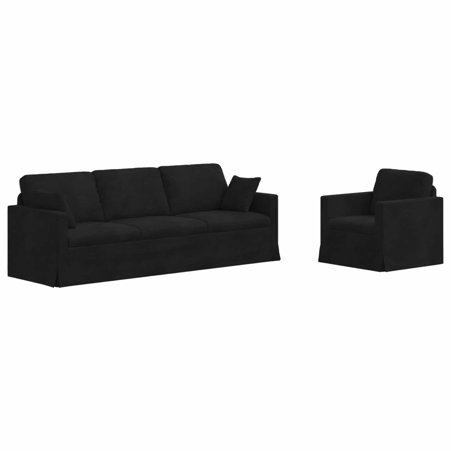 Set di divani 2 pcs Nero Velluto | homemem39