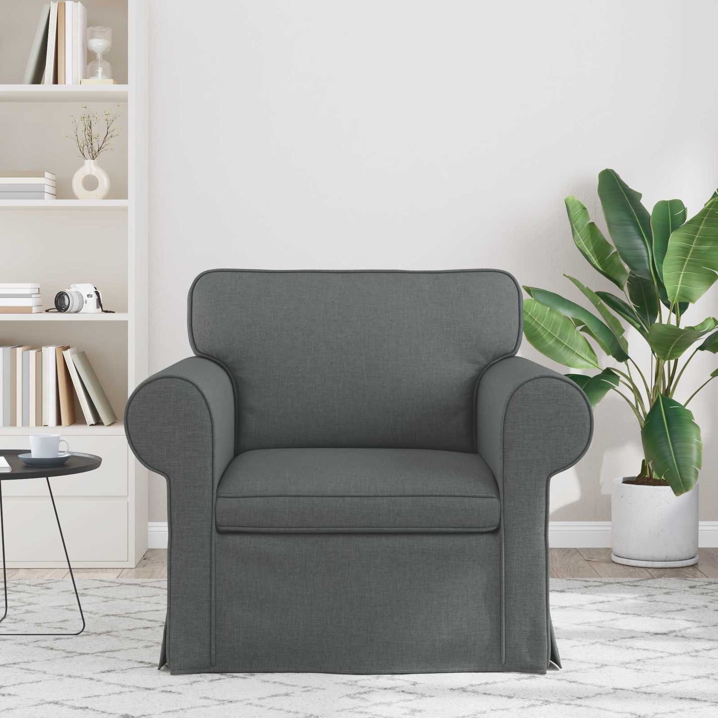 Divano Grigio scuro 95 x 82 x 80 cm Tessuto