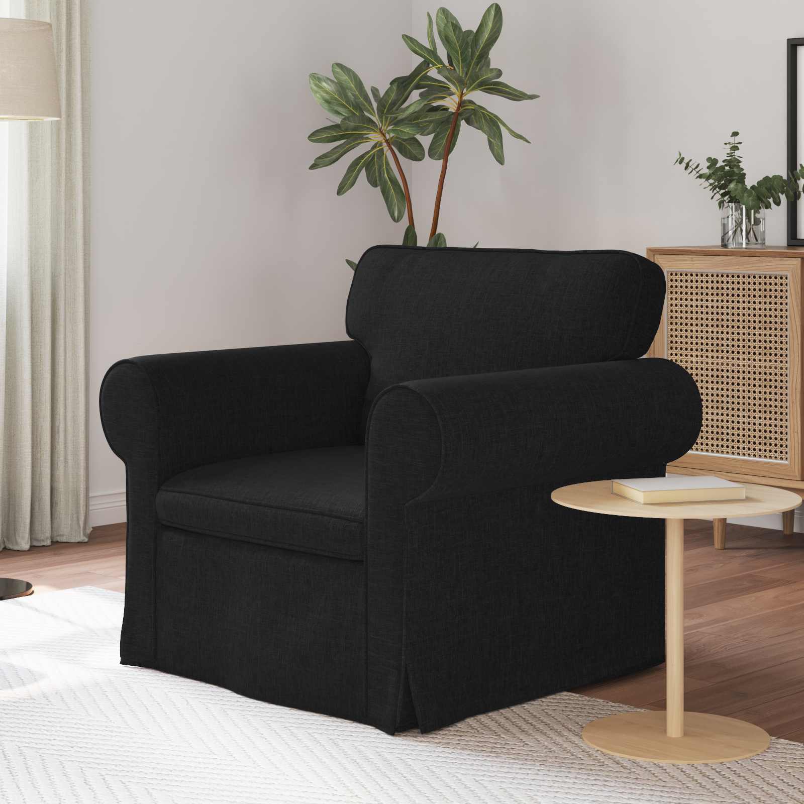Divano Nero 95 x 82 x 80 cm Tessuto | homemem39