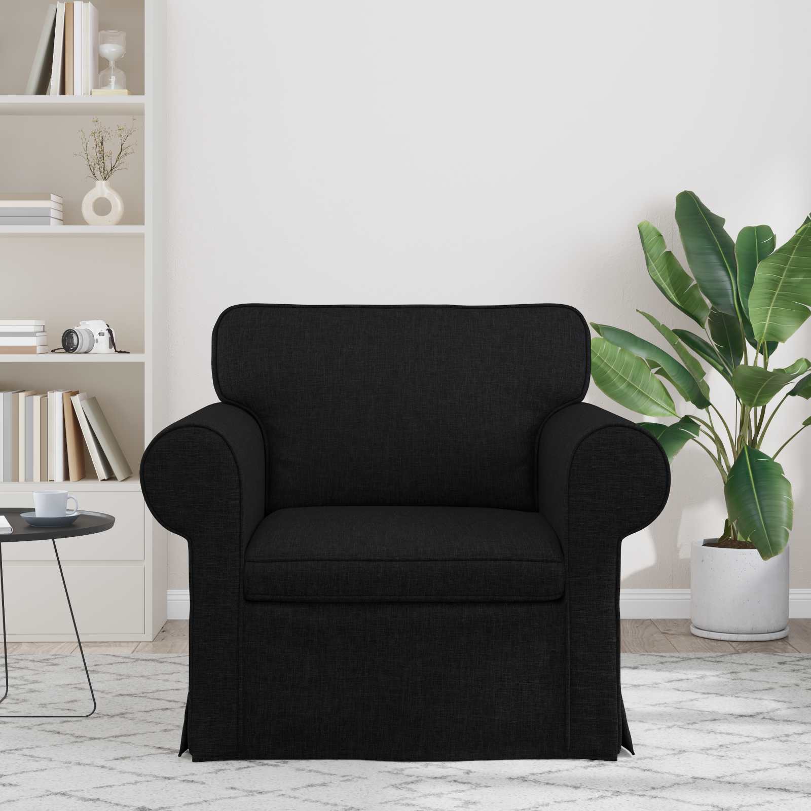 Divano Nero 95 x 82 x 80 cm Tessuto | homemem39