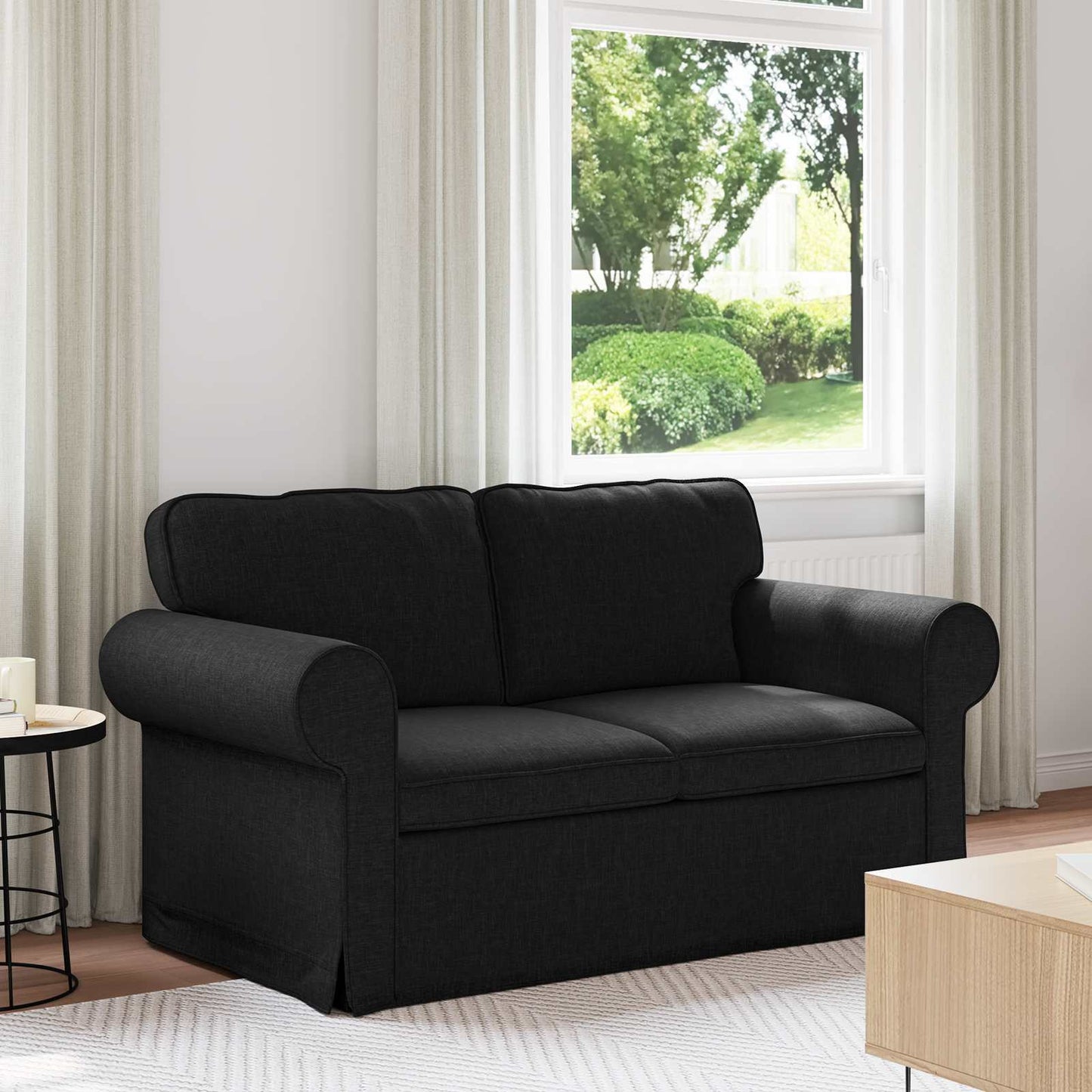 Divano Nero 155 x 82 x 80 cm Tessuto
