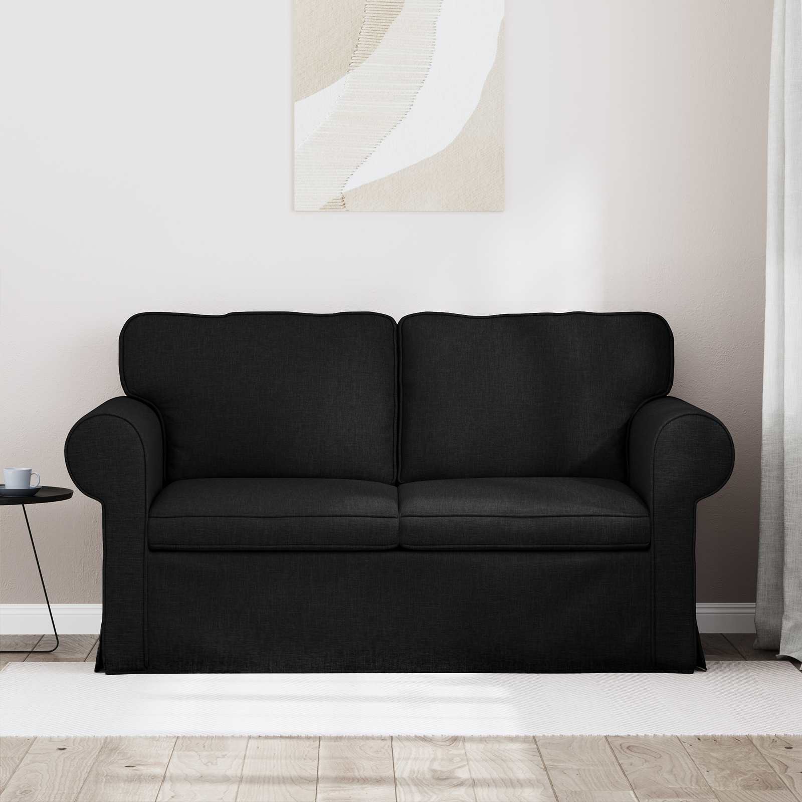 Divano Nero 155 x 82 x 80 cm Tessuto | homemem39
