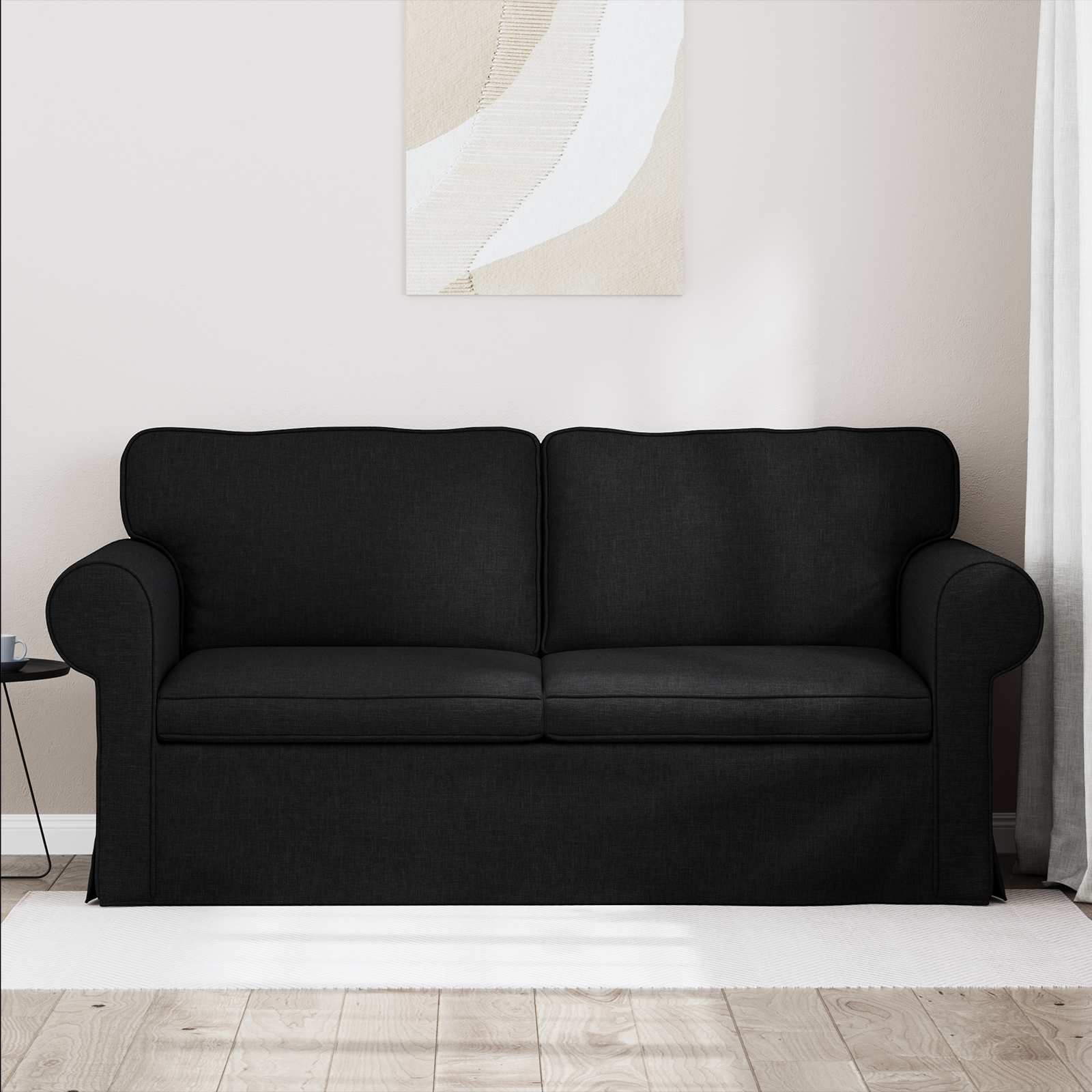 Divano Nero 175 x 82 x 80 cm Tessuto | homemem39