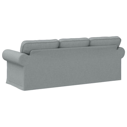 Divano Grigio chiaro 215 x 82 x 80 cm Tessuto