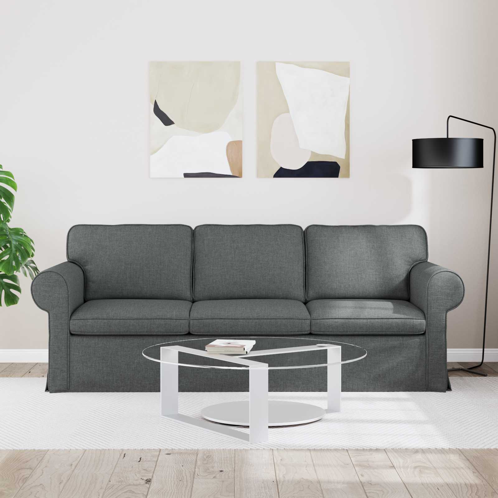 Divano Grigio scuro 215 x 82 x 80 cm Tessuto | homemem39