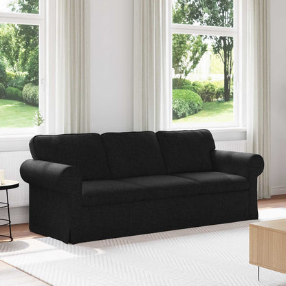 Divano Nero 215 x 82 x 80 cm Tessuto | homemem39