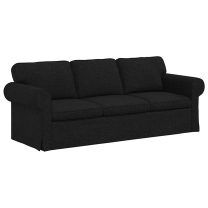 Divano Nero 215 x 82 x 80 cm Tessuto | homemem39