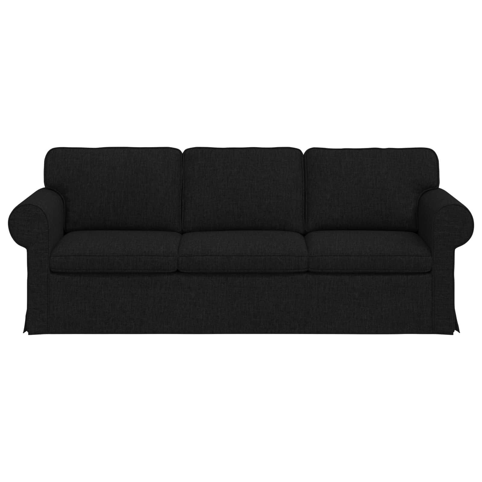 Divano Nero 215 x 82 x 80 cm Tessuto | homemem39