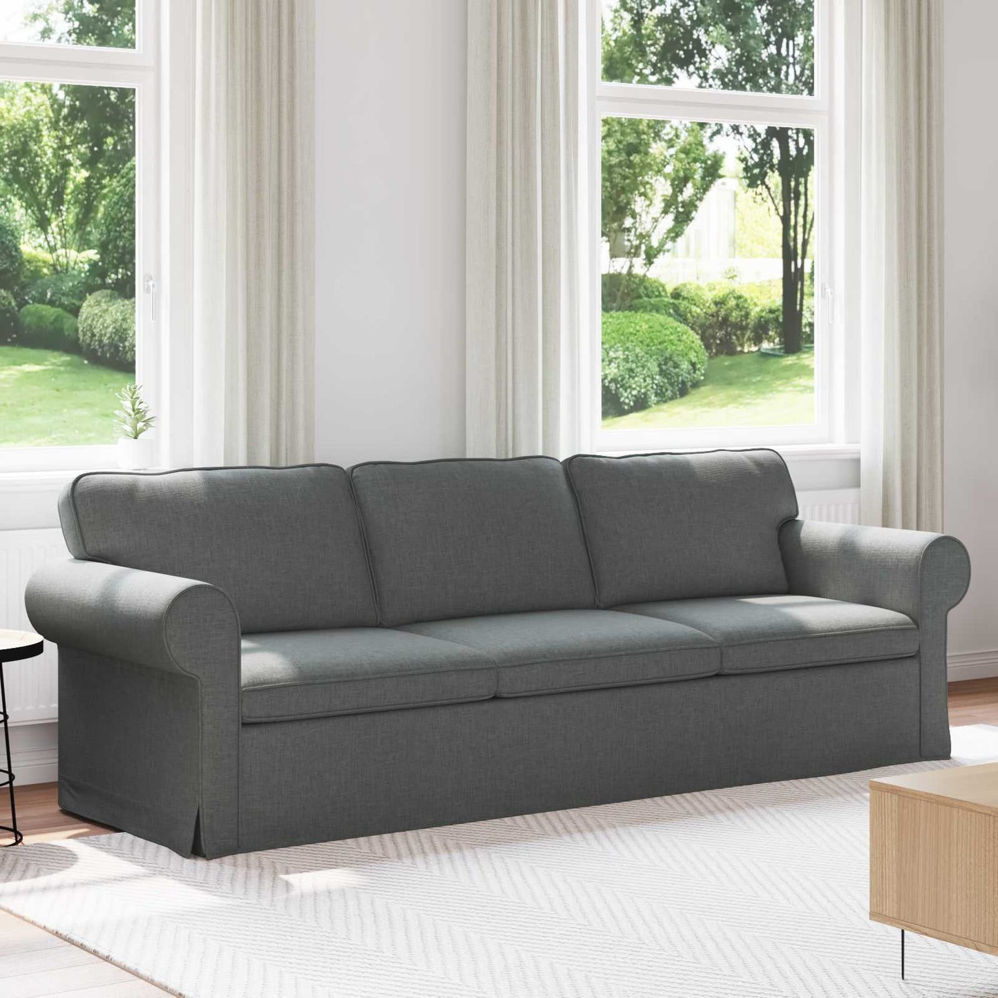 Divano Grigio scuro 245 x 82 x 80 cm Tessuto | homemem39
