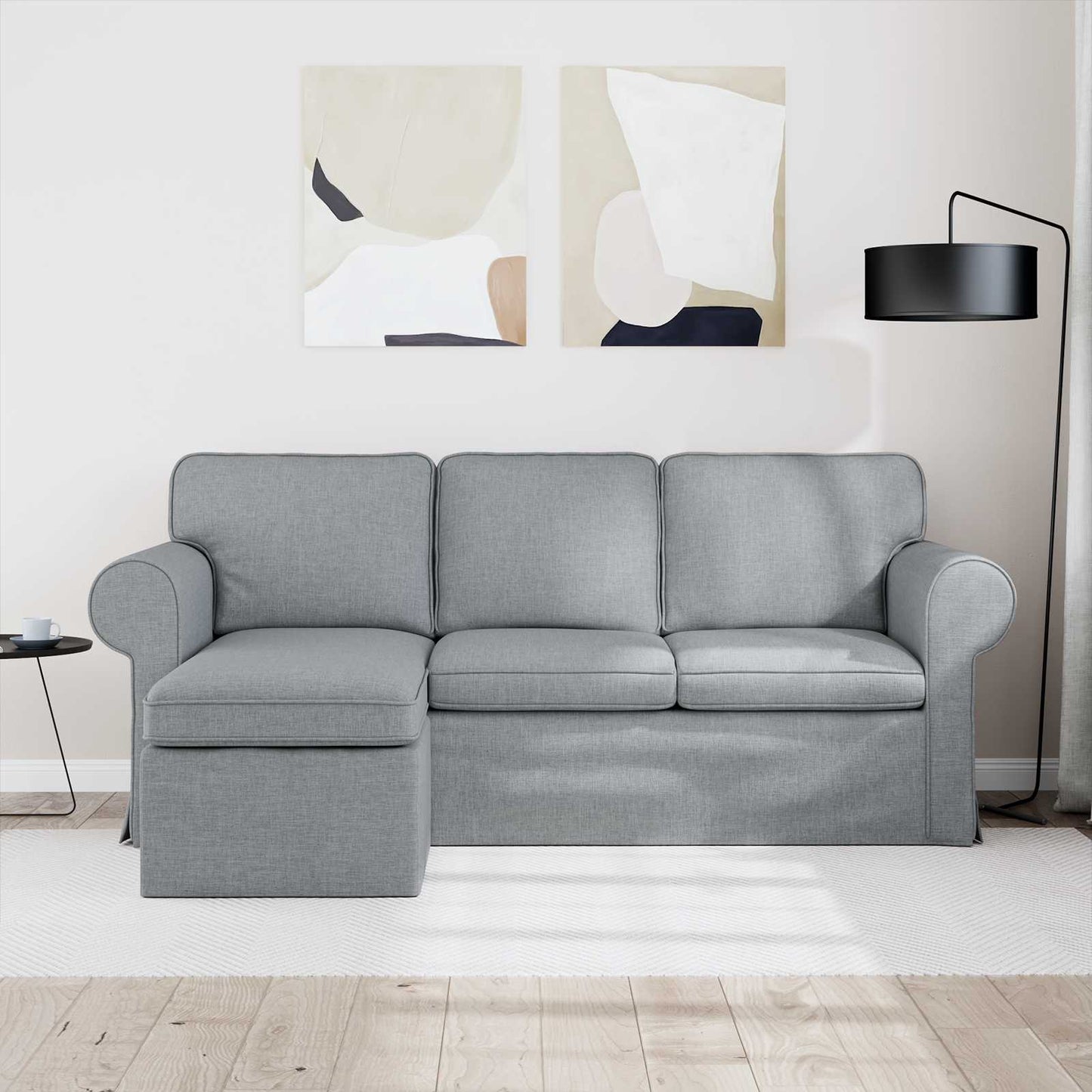 Divano Grigio chiaro 195 x 138 x 80 cm Tessuto | homemem39