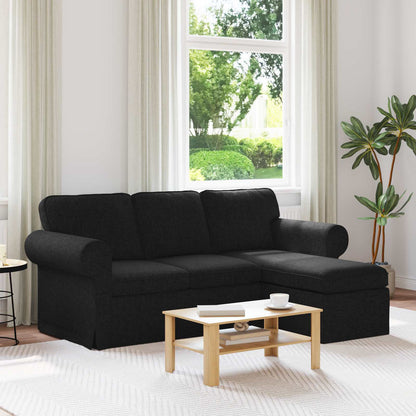 Divano Nero 195 x 138 x 80 cm Tessuto | homemem39