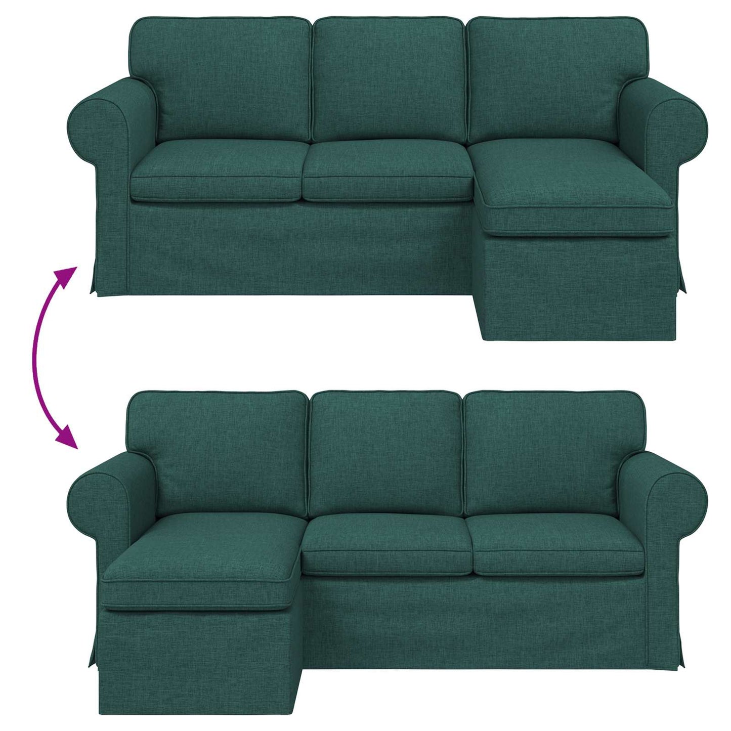 Divano Verde Scuro 195 x 138 x 80 cm Tessuto | homemem39