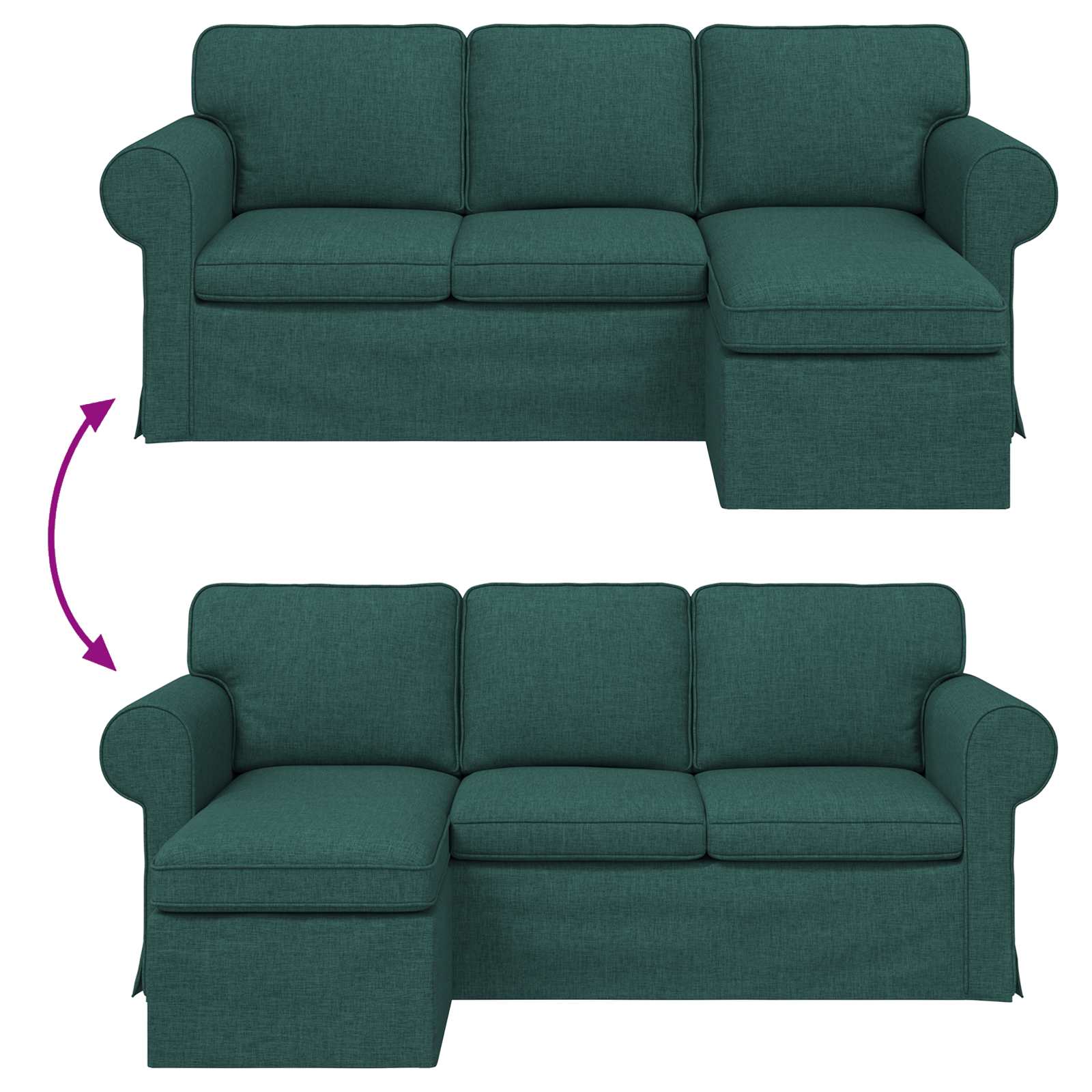 Divano Verde Scuro 195 x 138 x 80 cm Tessuto | homemem39