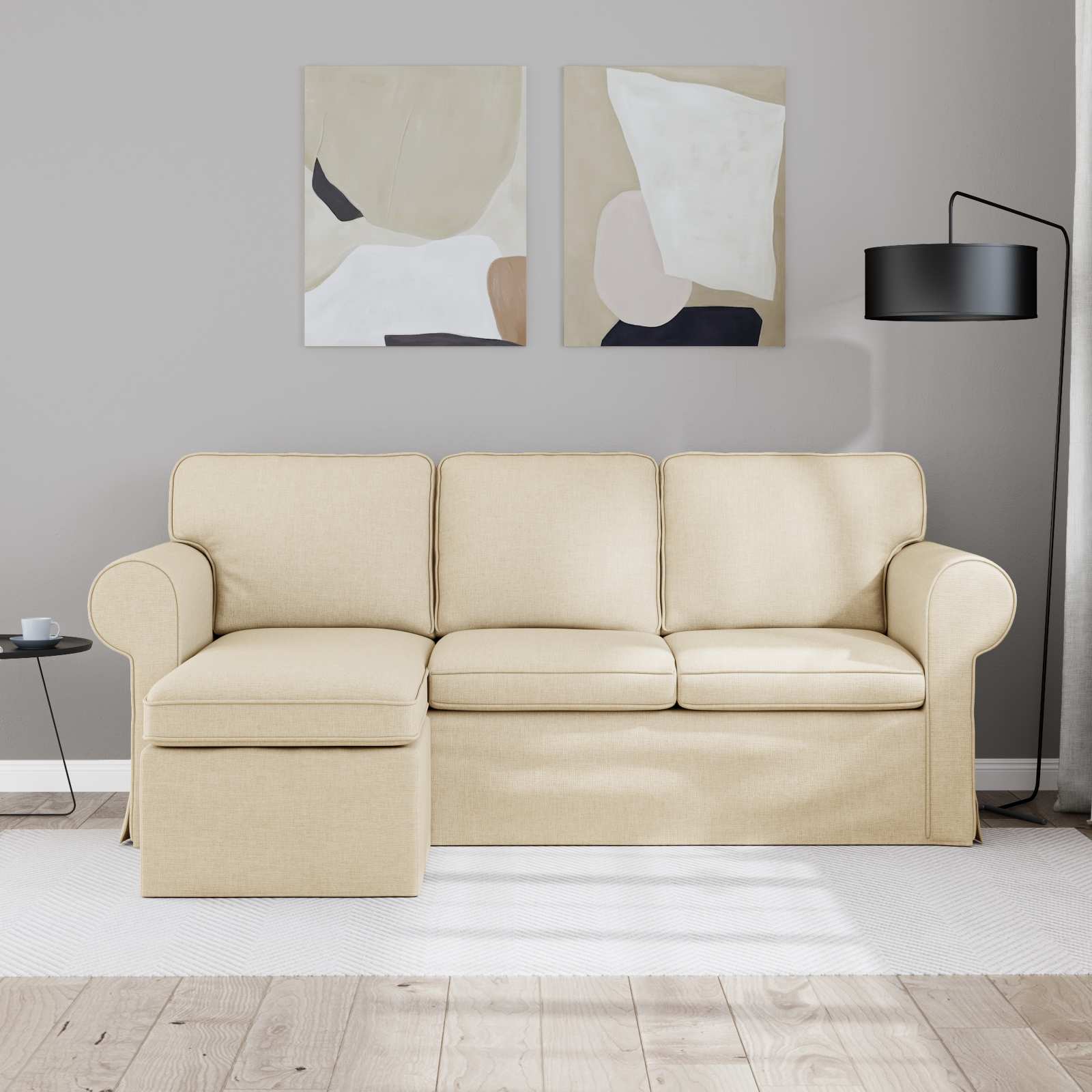 Divano Crema 195 x 138 x 80 cm Tessuto | homemem39