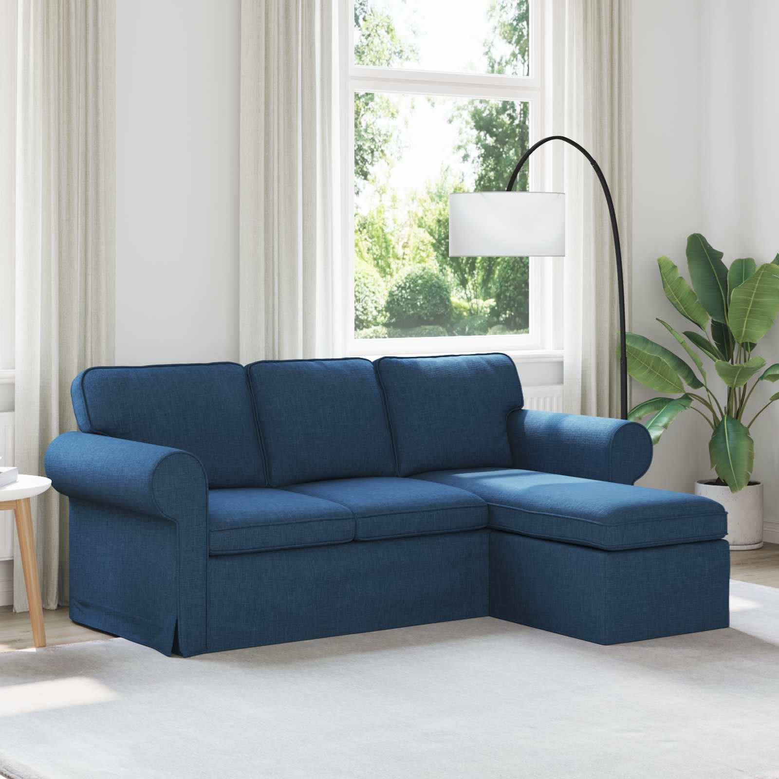 Divano Blu 195 x 138 x 80 cm Tessuto | homemem39