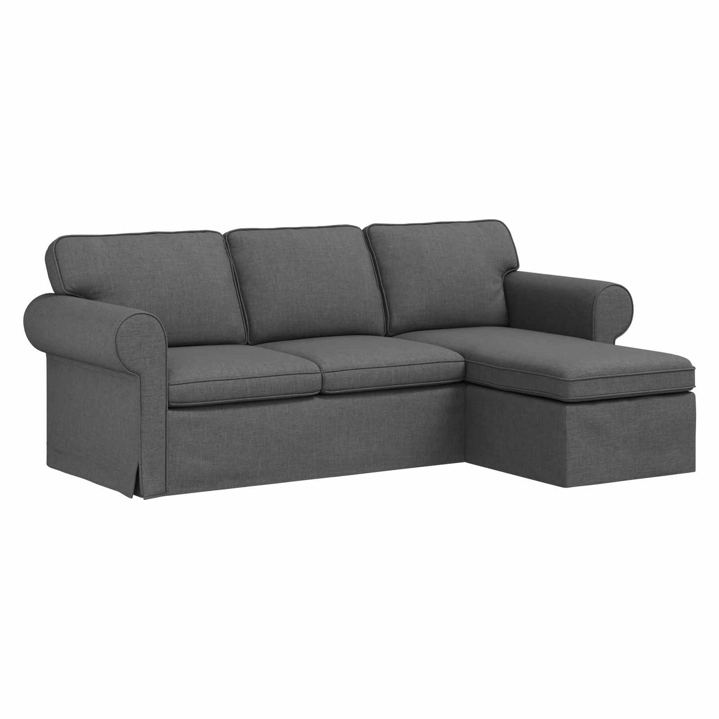 Divano Grigio scuro 215 x 138 x 80 cm Tessuto | homemem39