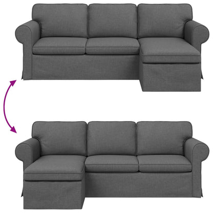 Divano Grigio scuro 215 x 138 x 80 cm Tessuto | homemem39