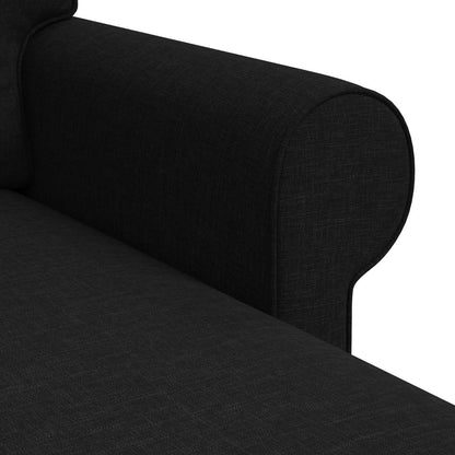 Divano Nero 215 x 138 x 80 cm Tessuto | homemem39