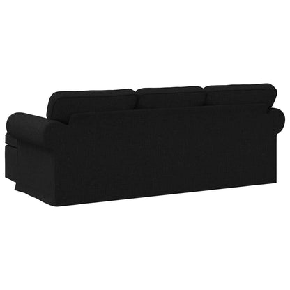 Divano Nero 215 x 138 x 80 cm Tessuto | homemem39