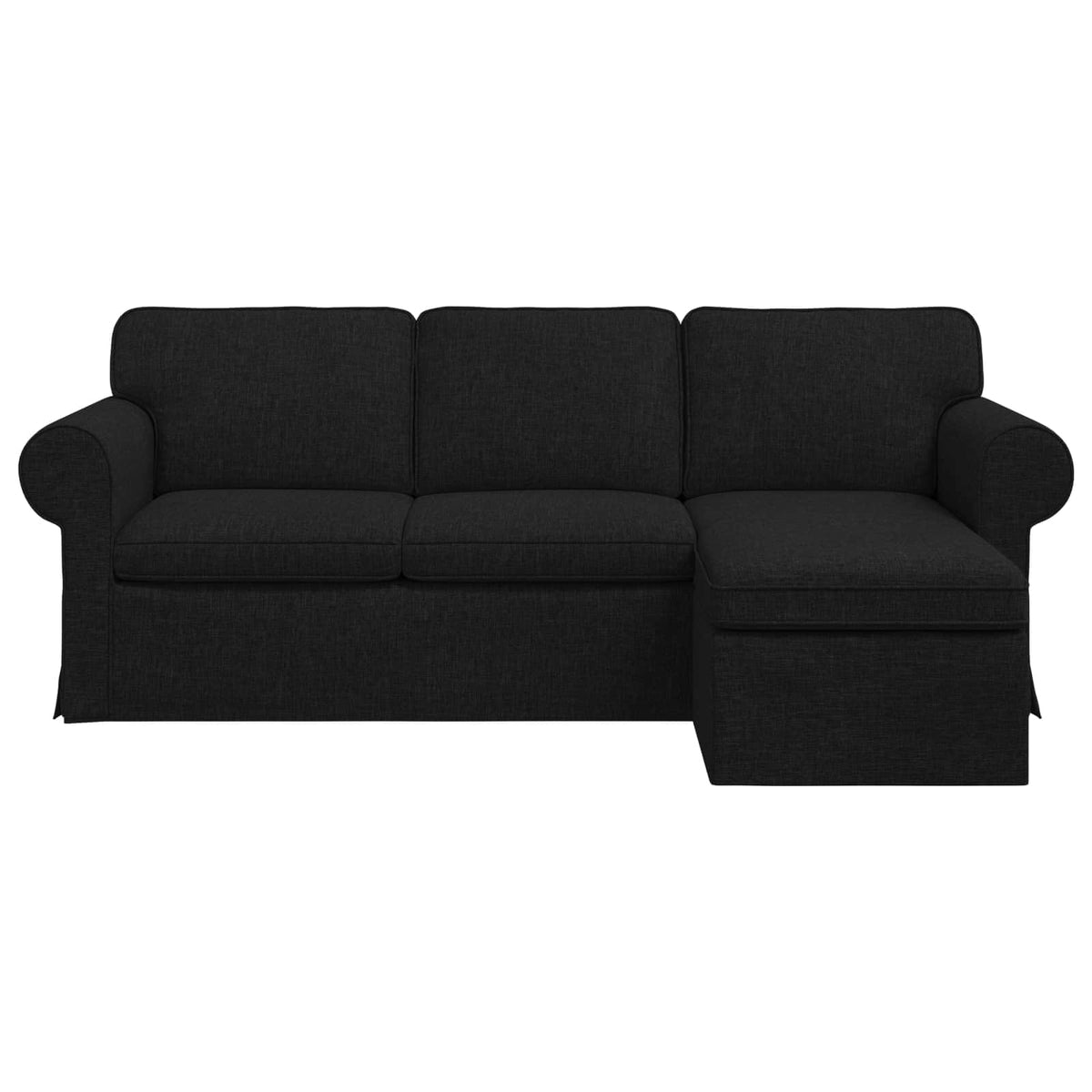 Divano Nero 215 x 138 x 80 cm Tessuto | homemem39