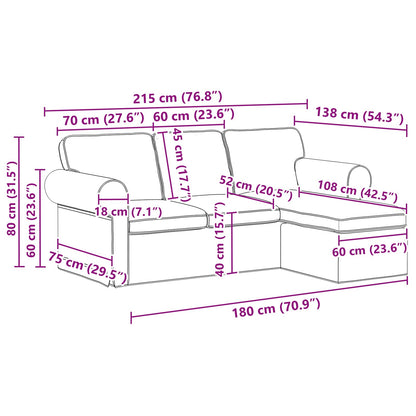 Divano Verde Scuro 215 x 138 x 80 cm Tessuto | homemem39