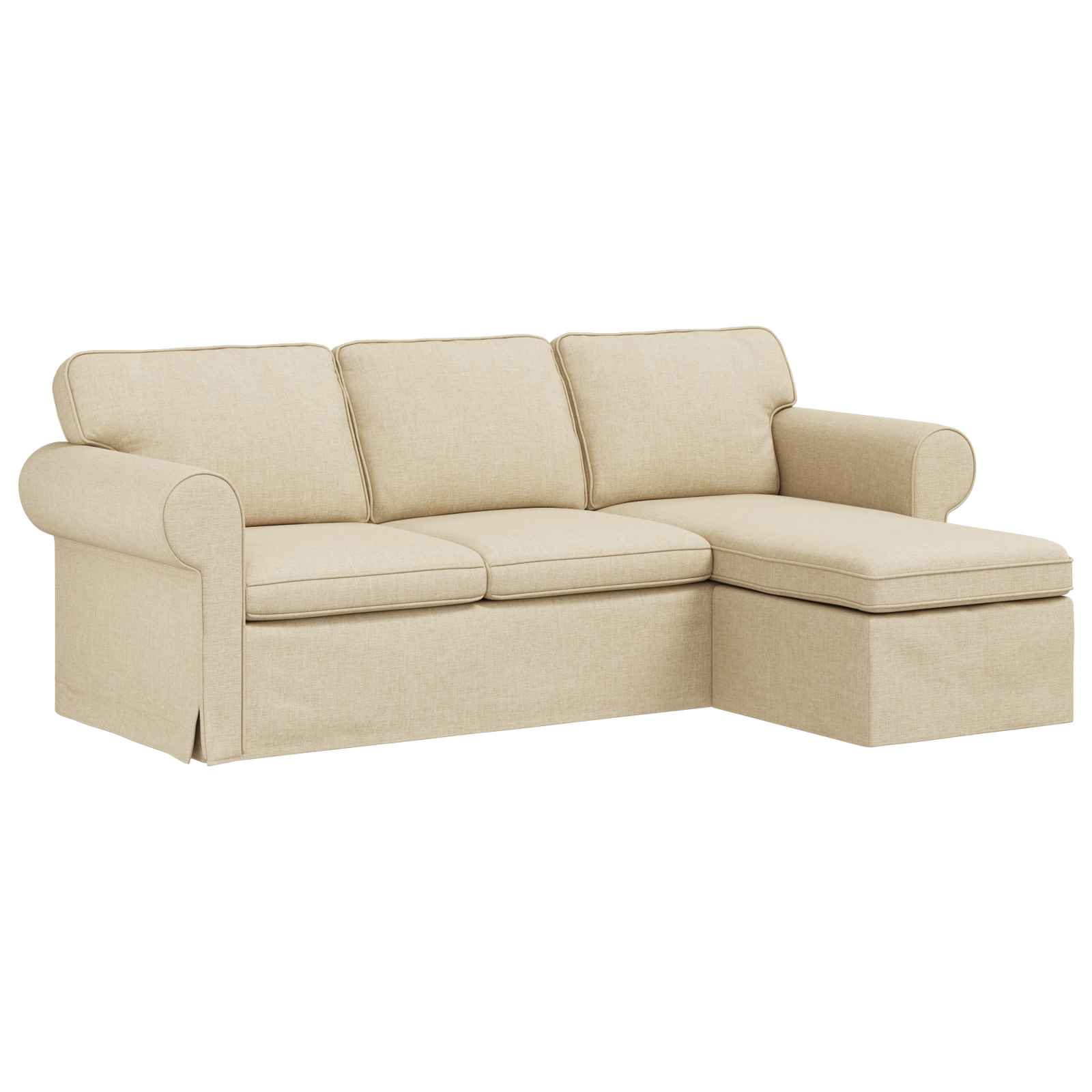 Divano Crema 215 x 138 x 80 cm Tessuto | homemem39