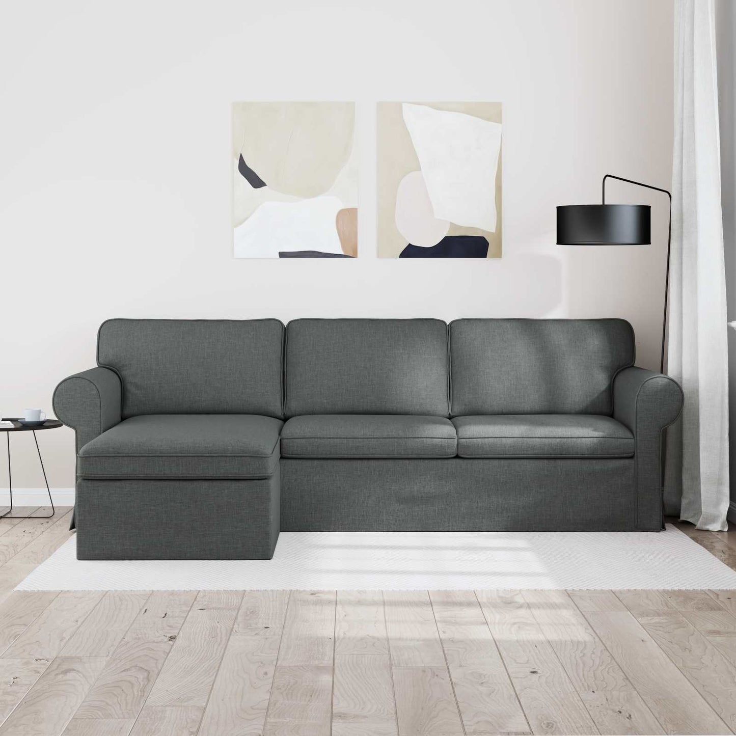 Divano Grigio scuro 245 x 138 x 80 cm Tessuto | homemem39