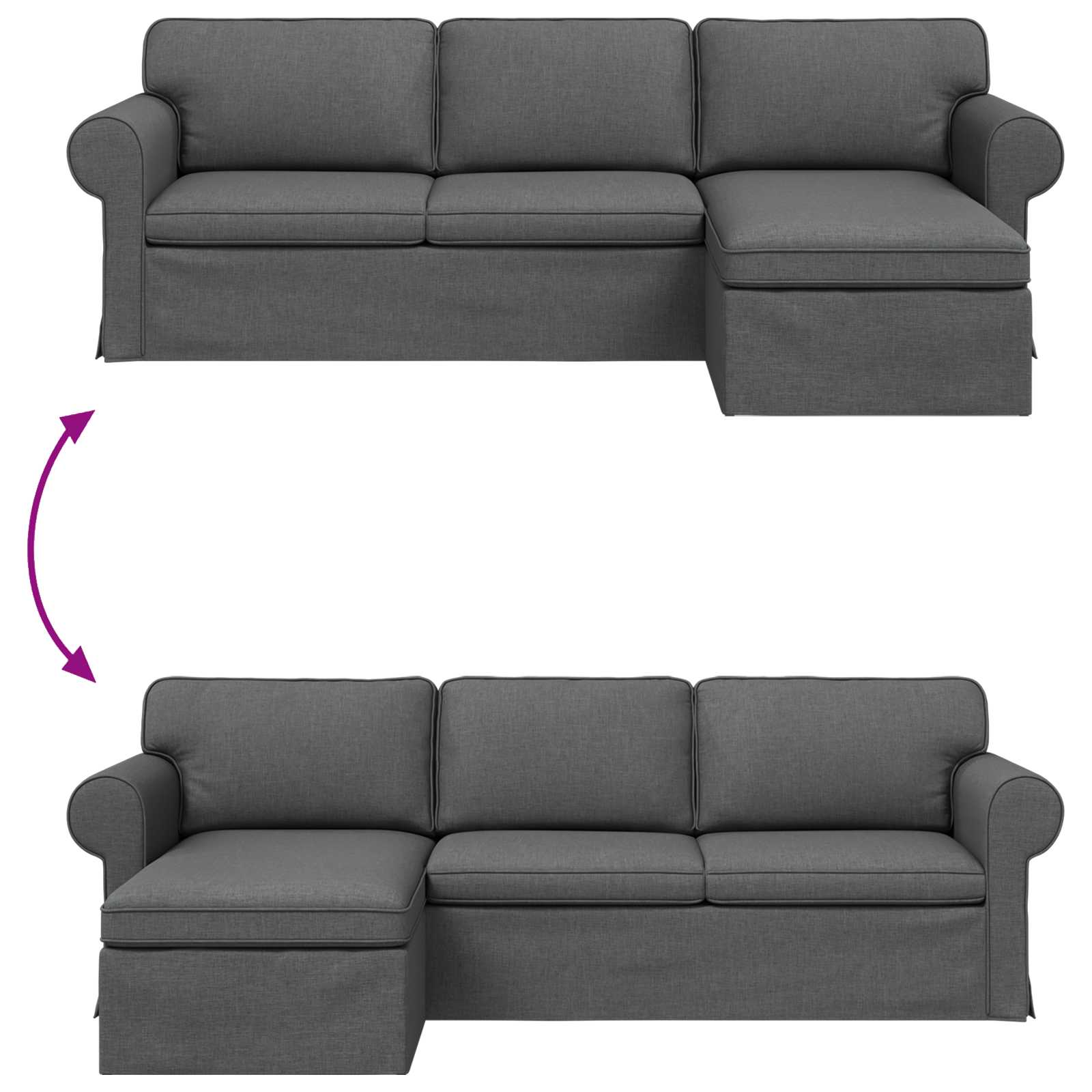 Divano Grigio scuro 245 x 138 x 80 cm Tessuto | homemem39
